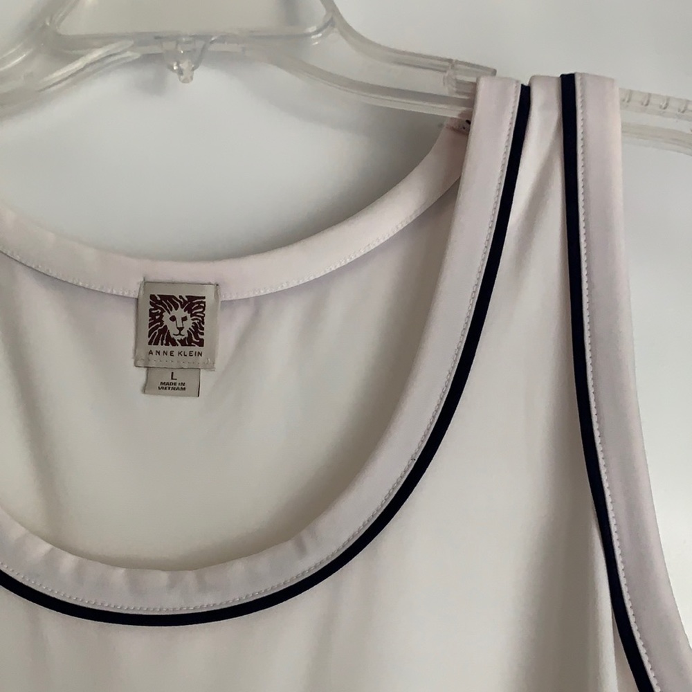 Navy and off white tank.